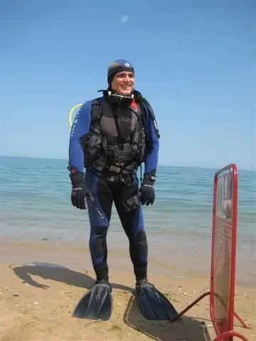 David prêt à plonger